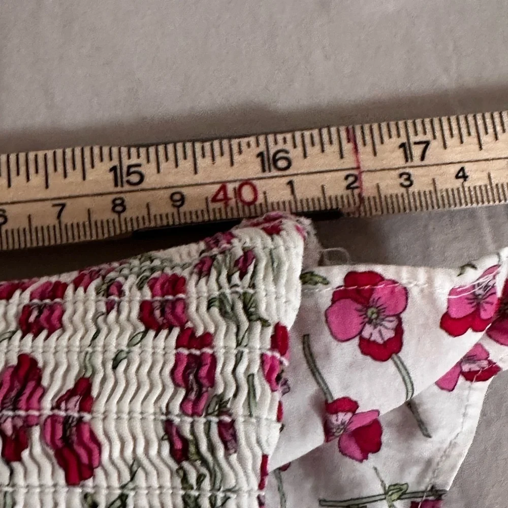 J.Crew x Liberty London Floral Smocked Ruffle Tank Top (Size M)